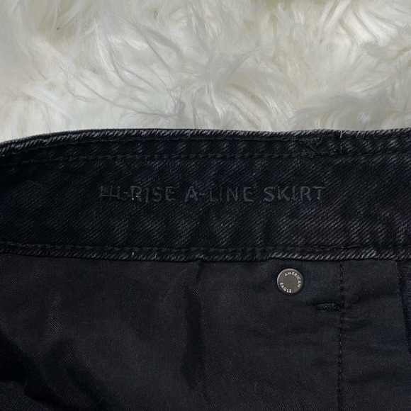 American Eagle Black Button Hi-Rise A-Line Skirt - Picture 4 of 5